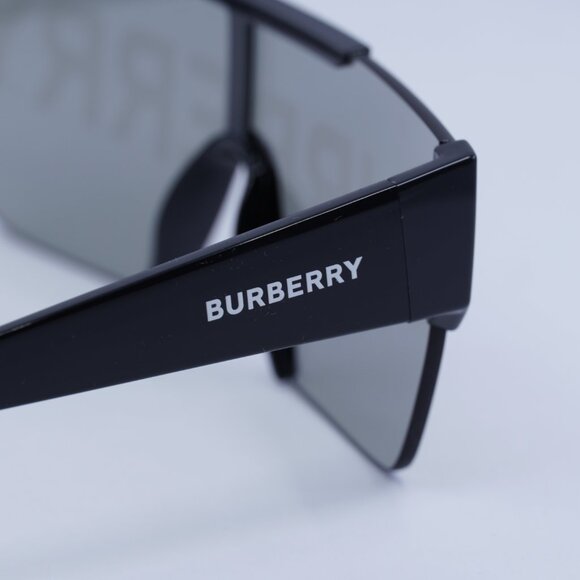 Burberry BE4291 3001/G Sunglasses Black Shield Frame, Grey Lenses